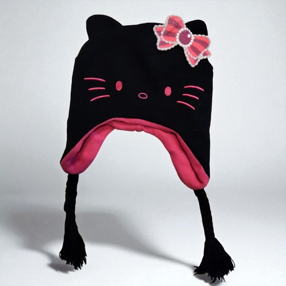 Hello Kitty Black Hat with Pink Bow and Ears